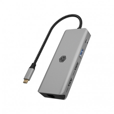 dokijaam IB-DK4012-CPD alumiinium HDMI USB-A DisplayPort SD/microSD-kaardilugeja