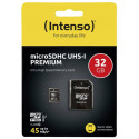 Intenso mälukaart microSDHC 32GB Premium UHS-I + adapter