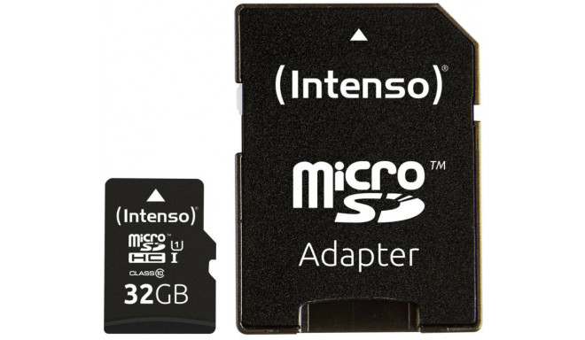 Intenso mälukaart microSDHC 32GB Premium UHS-I + adapter