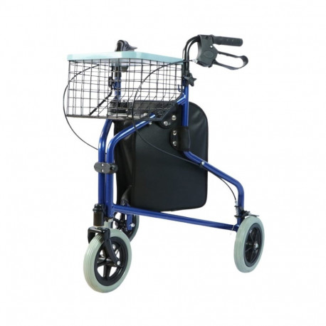 Tricycle Walker - Practical Adjustable with Basket Grey