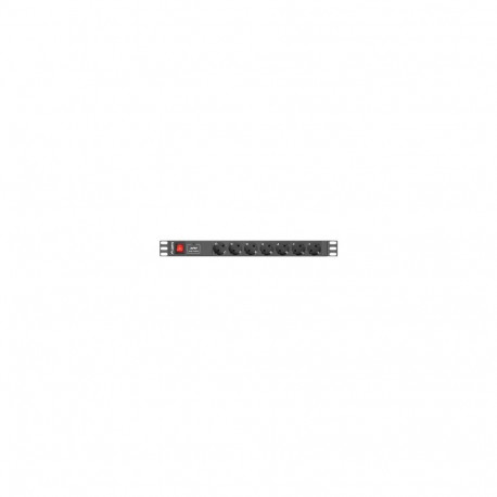 Lanberg Power Distribution unit (PDU) 19" 1U 16A 2m 7X Schuko oulets | PDU-07F-0200-BK
