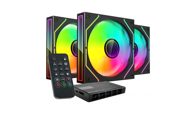 Mars Gaming MF3DPROKIT computer cooling system Computer case Fan 12 cm Black