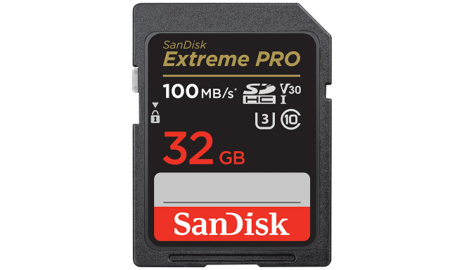 Sandisk memory card SDHC 32GB Extreme Pro UHS-I V30 (opened package)