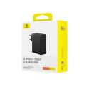 Wall Charger GaN5 Pro 160W USB + 2xUSB-C QC4+ PD3.1 with USB-C 1m Cable, Black