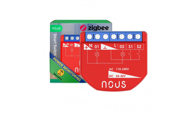 Nous B3Z ZigBee Smart Switch Module 2 channels, with Power Meter