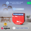 Nous B3Z ZigBee Smart Switch moodul 2 kanaliga, koos võimsusmõõtjaga