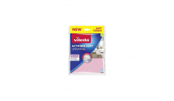Vileda 4023103240810 cleaning cloth Microfibre, Polyurethane Grey, Pink 2 pc(s)