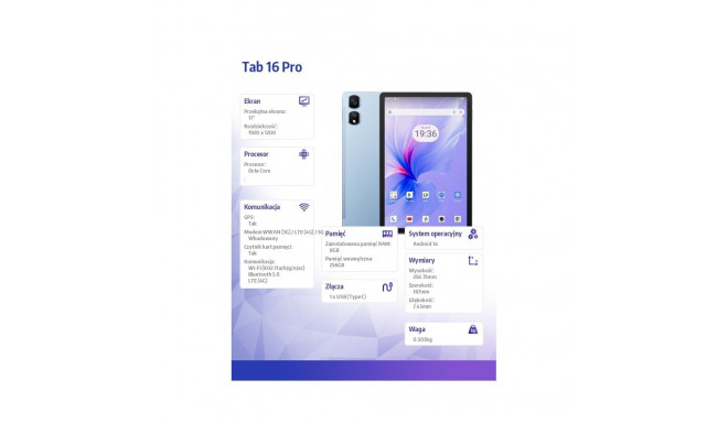 Tablet TAB 16 Pro LTE 11 inches 8/256GB 7700 mAh blue
