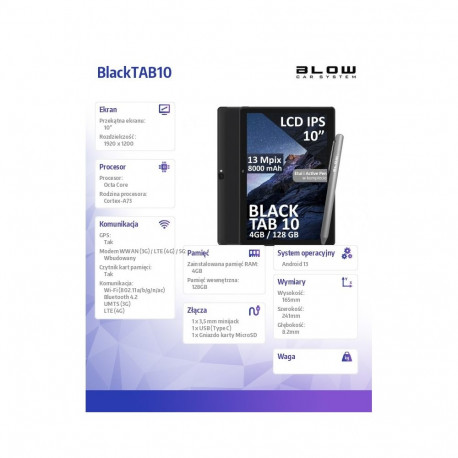 Tablet BlackTAB10 4/128GB 4G LTE 10 inches black