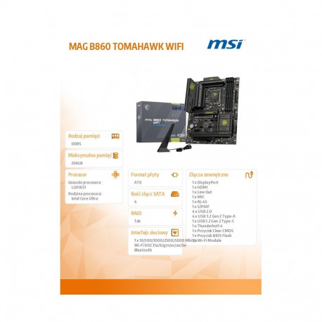 MAG B860 TOMAHAWK WIFI emaplaat s1851 4DDR5 ATX