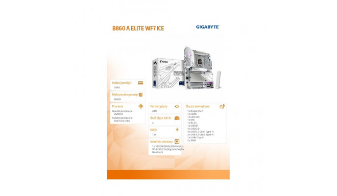 Motherboard B860 A ELITE WF7 ICE