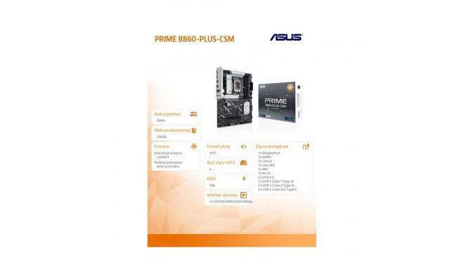 Motherboard PRIME B860-PLUS-CSM