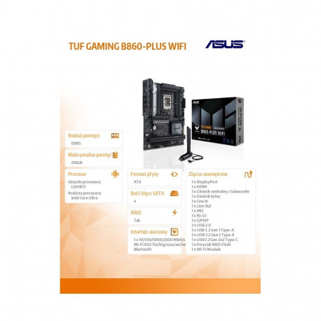 Motherboard TUF GAMING B860-PLUS WIFI s1851 4DDR5 USBC ATX