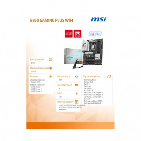 B850 GAMING PLUS WIFI A M5 4DDR5 ATX emaplaat