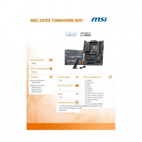 Motherboard MAG X870E TOMAHAWK WIFI AM5 4DDR5 ATX