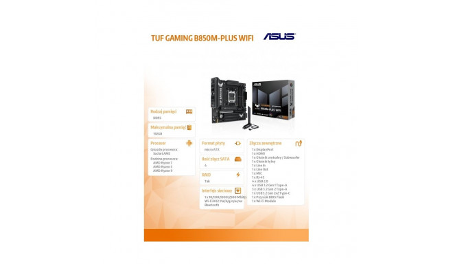 Motherboard TUF GAMING B850M-PLUS WIFI