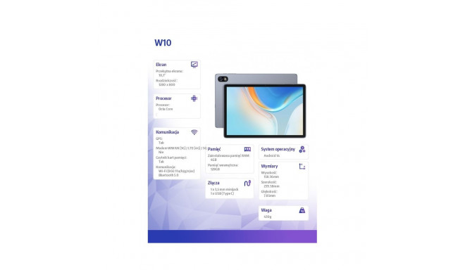 Tablet W10 WiFi 10.1 inches 4/128GB Space Grey
