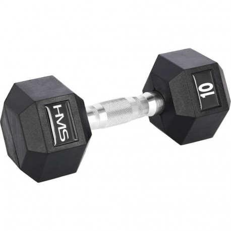 HMS Hex Pro rubberized dumbbell 1 x 10 kg
