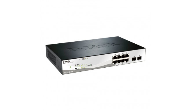 D-LINK DGS-1210-10P, gigabit nutikas III lüliti 8 10/100/1000Base-T PoE pordiga ja 2 combo 1000Base-