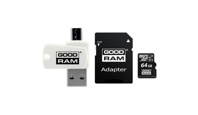 GoodRam Kõik-ühes MicroSDXC kaart 64 GB Class 10 UHS-I/U1 (M1A4-0640R12)