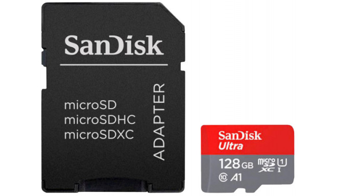Sandisk mälukaart microSDXC 128GB Ultra A1+ adapter (avatud pakend)