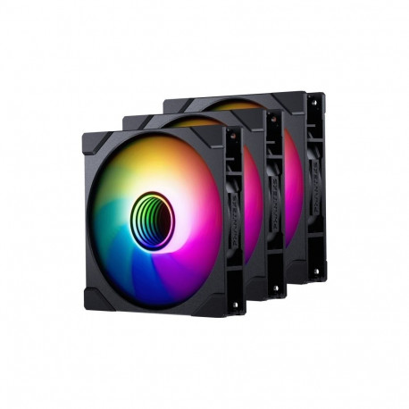 PHANTEKS korpuseventilaatorid M25 Gen2 PWM D-RGB, 3 tk, vastupidiste labadega, 140mm, must