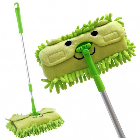 Laste teleskoopvarrega roheline loomakujuline mop
