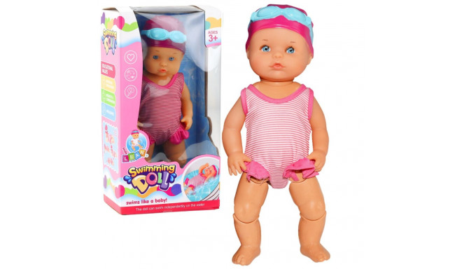 Lalka Bobas Pływająca Do Kąpieli Porusza Kończynami Różowy Strój
