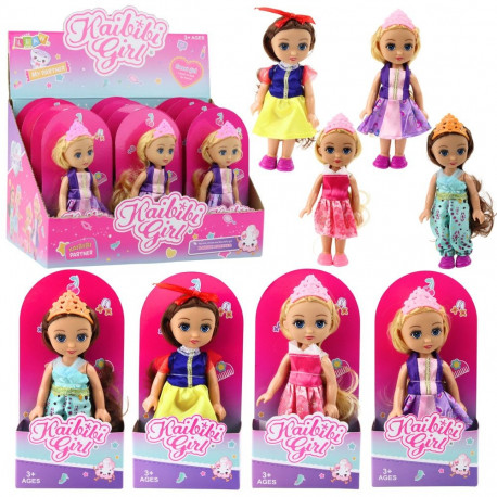 mini printsessinukk krooniga kaunistatud kleit 17cm mix