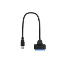 SATA Adapter - Qoltec 51855 USB 3.0 for 2.5'' HDD/SSD Black