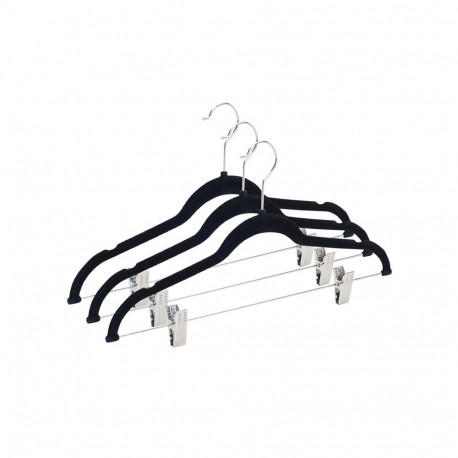 VELVET HANGER CLIPS BLACK LSV023 3PCS