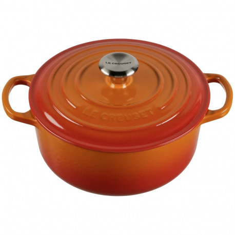 Le Creuset Signature ümmargune punane haudepott 20cm (21177200902430)