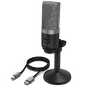 Fifine K670B microphone for computer games / podcasts / broadcasts black + holder