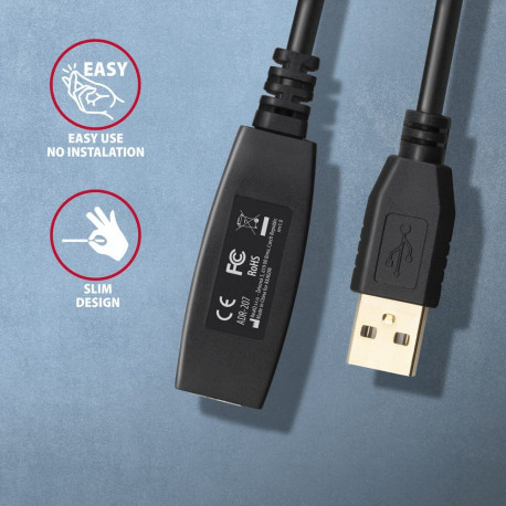 AXAGON Active extension cable, 7.5 m | ADR-207 | USB Type-A to USB Type-A