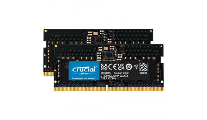 Crucial SODIMM Laptop Memory, DDR5, 128GB, 5600MHz, CL46 (CT2K64G56C46S5)