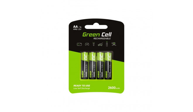 Green Cell Rechargeable Batteries 4x AA R6 2600mAh