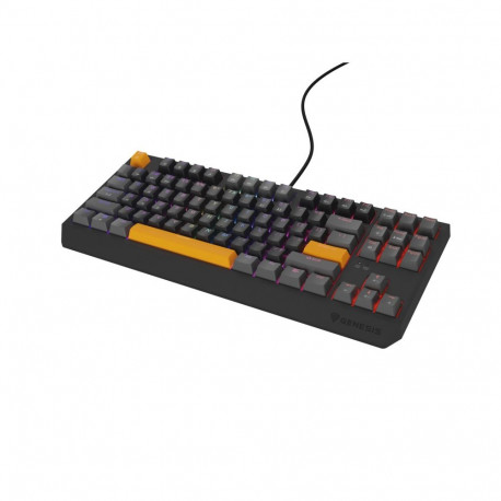 GENESIS Thor 230 TKL must, hall, oranž USB QWERTY mänguri klaviatuur