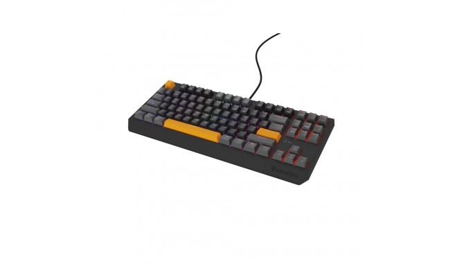 GENESIS Thor 230 TKL klaviatuur gaming USB + RF juhtmevaba + Bluetooth QWERTY must, hall, oranž