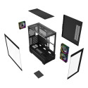 Gembird Gaming case Fornax X550 aquarium type, ATX, 2x USB 3.2 + 1x USB type-C, black