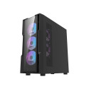 Darkflash DK431 Glass computer case (black) + 4 RGB fans