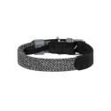 Dog collar made of natural leather and recycled material with QR code Waudog size S, width 15 mm, bl