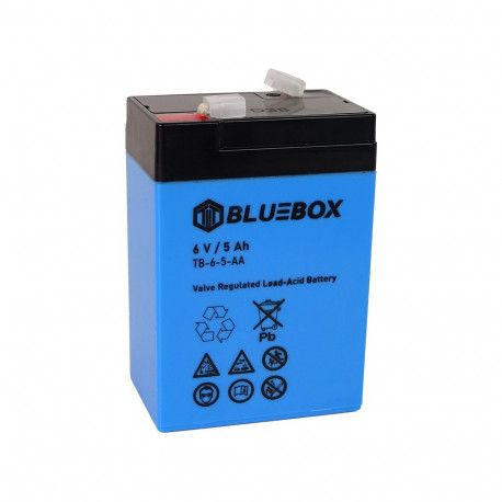 BLUEBOX geelakuga VRLA AGM 6V5Ah auto aku jaoks
