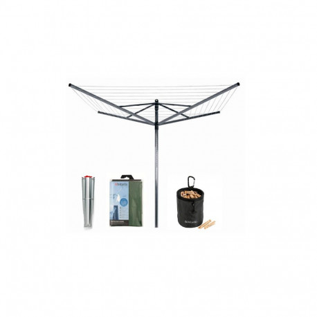 Brabantia pöörlev pesukuivatusrest LOM 50m 311321 + kingitused, hall metallik