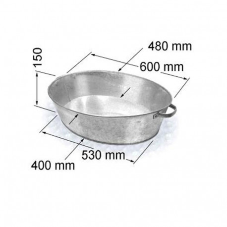 galvaniseeritud vann 27L 60x48x15cm