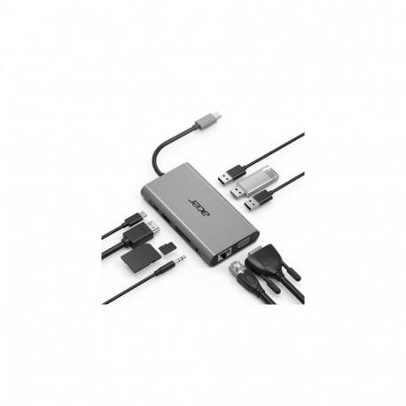 Acer HP.DSCAB.002 laptop dock/port replicator USB 3.2 Gen 1 (3.1 Gen 1) Type-C Silver