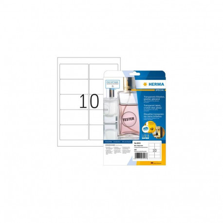 HERMA Labels transparent crystal-clear A4 96x50.8 mm transparent clear film glossy 250 pcs.