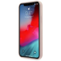 Guess GUHCP12SLSLMGLP iPhone 12 mini 5.4" hele roosa kõvakaaneline silikoonümbris kuldse logoga