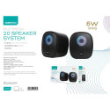 OMEGA SPEAKERS STEREO 2.0 6W RMS RGB USB 3.5 mm Audio Black Round [46148]