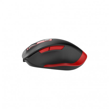 OMEGA MOUSE WIRELESS SILENT RECHARGEABLE BLACK RED [46047]