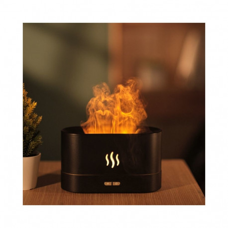 PLATINET FLAME AROMA DIFFUSER HUMIDIFIER 180ML 4,5W BLACK + 10 ML LAVENDER ESSENTIAL OIL [46109]